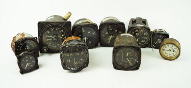 Ten assorted plane/boat gauges,