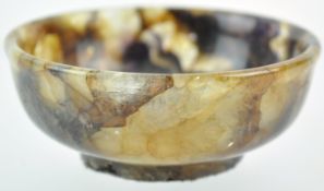 A Derbyshire Blue John bowl, 3cm high x 7.