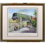 A signed limited edition print, Midsomer Norton S & D Railway, local artist David Fisher, No 8/200,