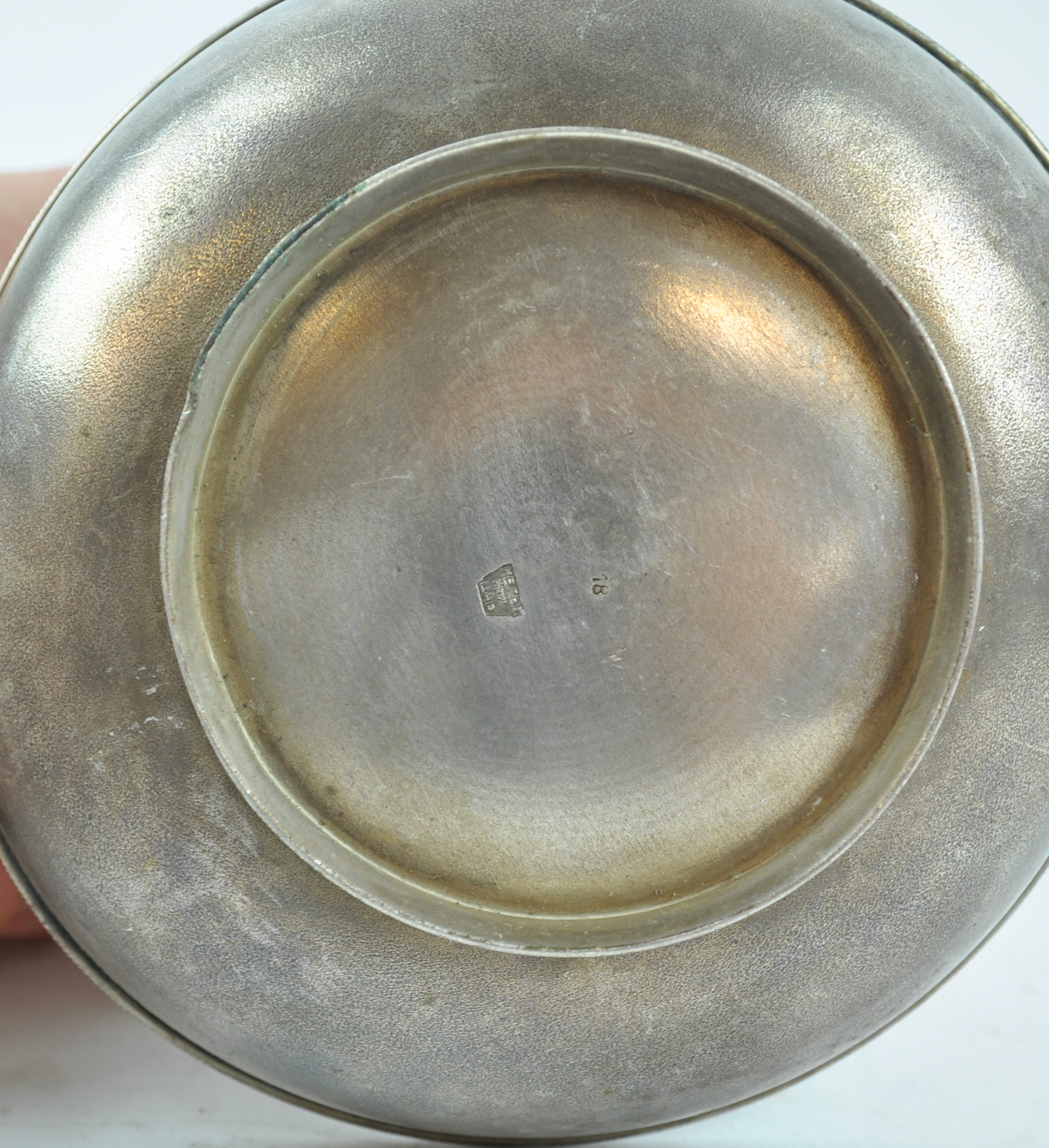A Continental white metal fiddle and thread pattern soup ladle, 34cm long, - Image 2 of 4