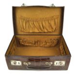 A leather faux crocodile ladies dressing case,