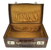 A leather faux crocodile ladies dressing case,