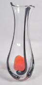 A large Studio glass vase, with black trailed decoration,