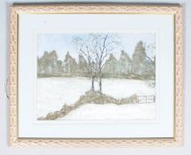 E Leslie, Winter Landscape, signed lower right,