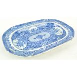 An early 19th century blue and white rectangular dish, possible Spode, circa 1820,