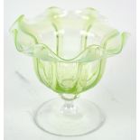 An opalescent Vaseline glass footed vase, in the style of James Powell & Sons, circa 1900,