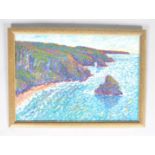 Paul Stephens, North Cliffs near Portreath, oil on board, signed lower right, 37cm x 51.