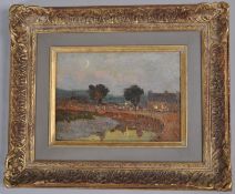 Circle of Philip Wilson Steer, Twilight Rye,oil on panel, titled in pencil verso, 18cm x 22.