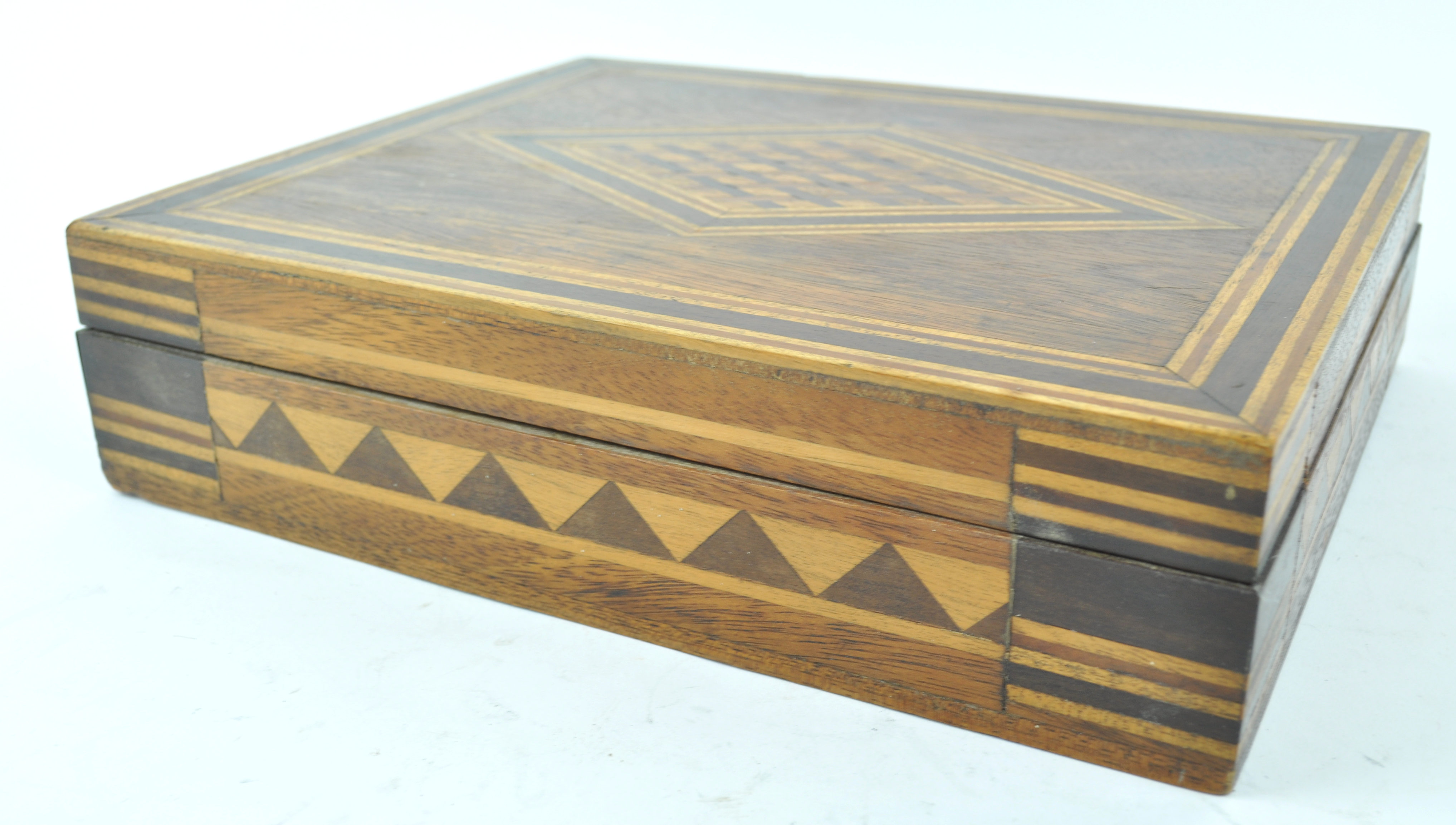 A 20th century marquetry dressing box, fitted with inset mirror, 28.5cm x 23. - Image 3 of 6