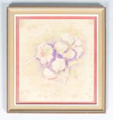 Julie Romeo (nee Buchanan), Three hibiscus flowers, coloured pencil, 34cm x 30cm,