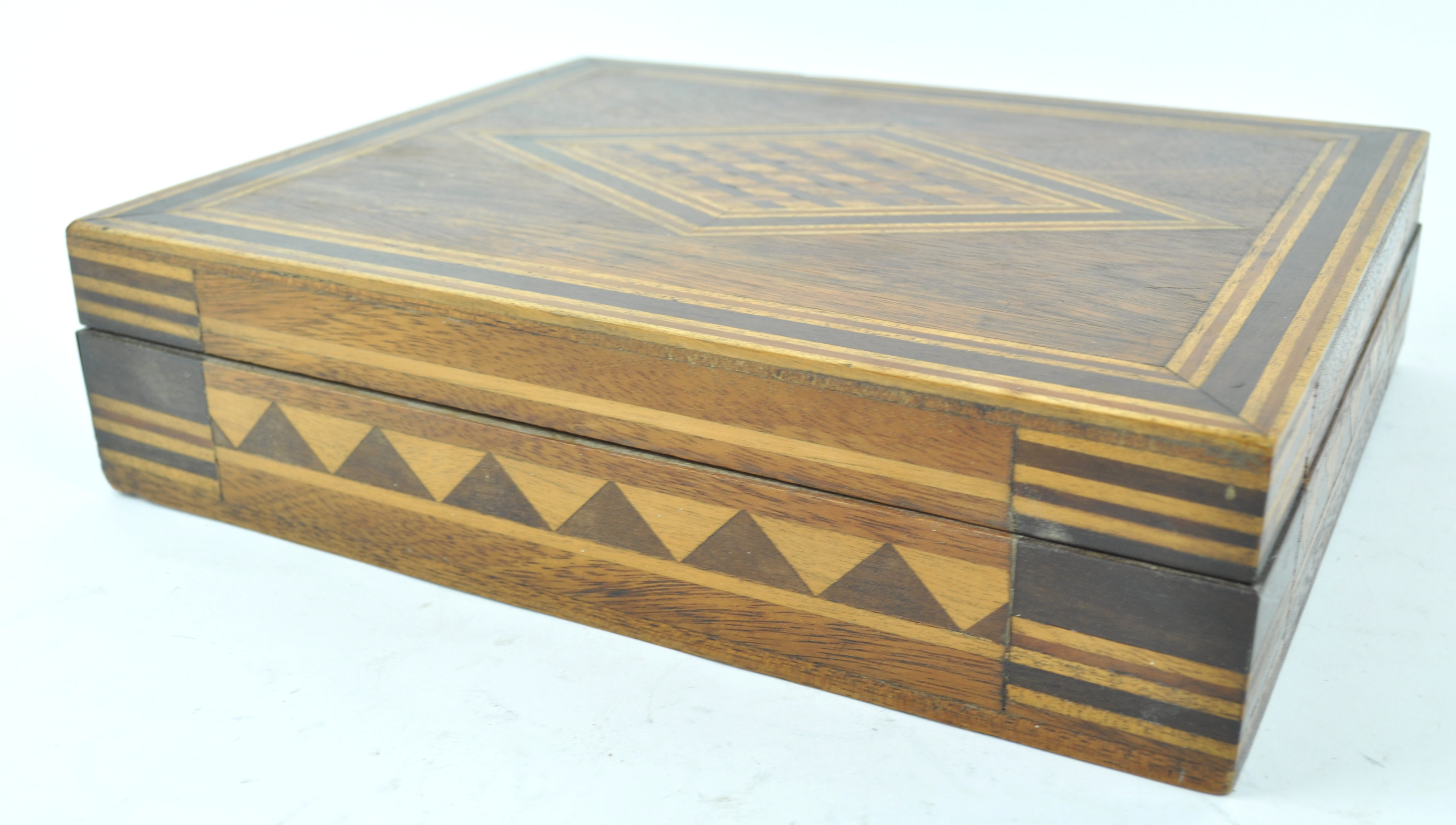 A 20th century marquetry dressing box, fitted with inset mirror, 28.5cm x 23. - Image 4 of 6