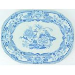 An early 19th century blue and white dish, impressed mark Masons patent Ironstone china,