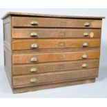 An oak two section plan chest ,