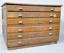 An oak two section plan chest ,