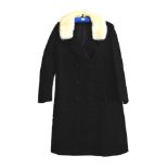 A ladie's Astrakhan style double breasted coat with mink collar,