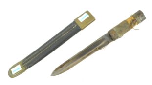 A WWII bootknife, with scabbard, blade 18.