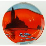 A Poole pottery charger, decorated with a view of Venice, 39.