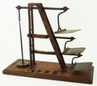 A set of 19th century Post Office ladder scales, lacking weights, 33cm high x 40.5cm wide x 15.