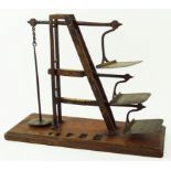A set of 19th century Post Office ladder scales, lacking weights, 33cm high x 40.5cm wide x 15.