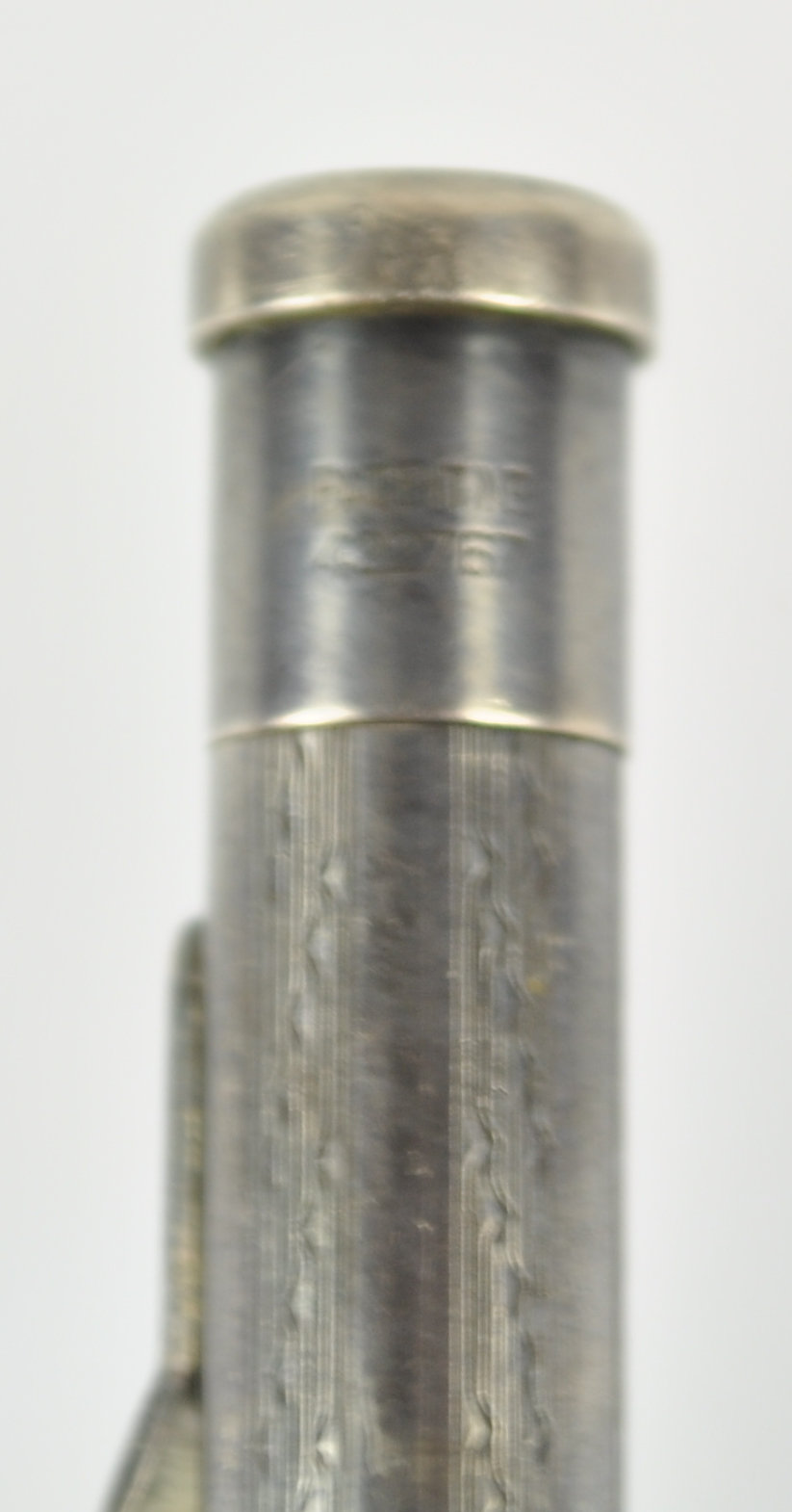 A yard'o'lead rolled silver propelling pencil with engine turned body, - Image 5 of 5