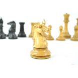 A Staunton chess set, with retailers Crown marks for Jacques & Son, height of King 10.