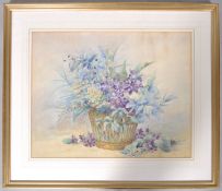 Marion Broom, Still Life with flowers, watercolour, signed lower right,