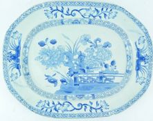 An early 19th century Ironstone blue and white platter, circa 1820, with chinoiserie decoration, 42.