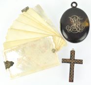 A 19th century mother of pearl and ivory carnet du bal,