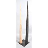 A carved wooden floor standing sculpture by Carol Sinclair, 2000, ex Wilson Stephens Fine Art,