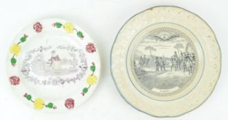 A 19th century French commemorative plate with Napoleon, 19.