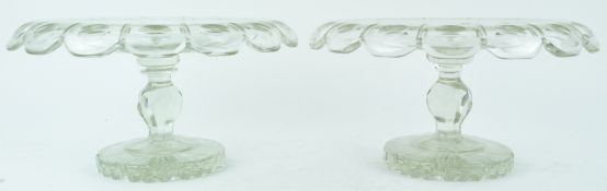 A pair of 19th century cut glass Tazzas, with lobed rims,