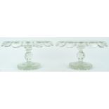 A pair of 19th century cut glass Tazzas, with lobed rims,