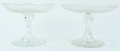 Two 19th century engraved of glass Tazzas,