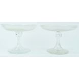 Two 19th century engraved of glass Tazzas,