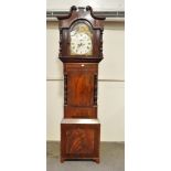 A mid 19th century mahogany long case clock, the 33cm painted dial enscribed J Bloor,