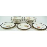 A Royal Worcester part dessert service, circa 1900, printed puce marks,