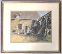 Jan Godman, The farm , Normandy,pastel, signed lower right 23cm x 29.