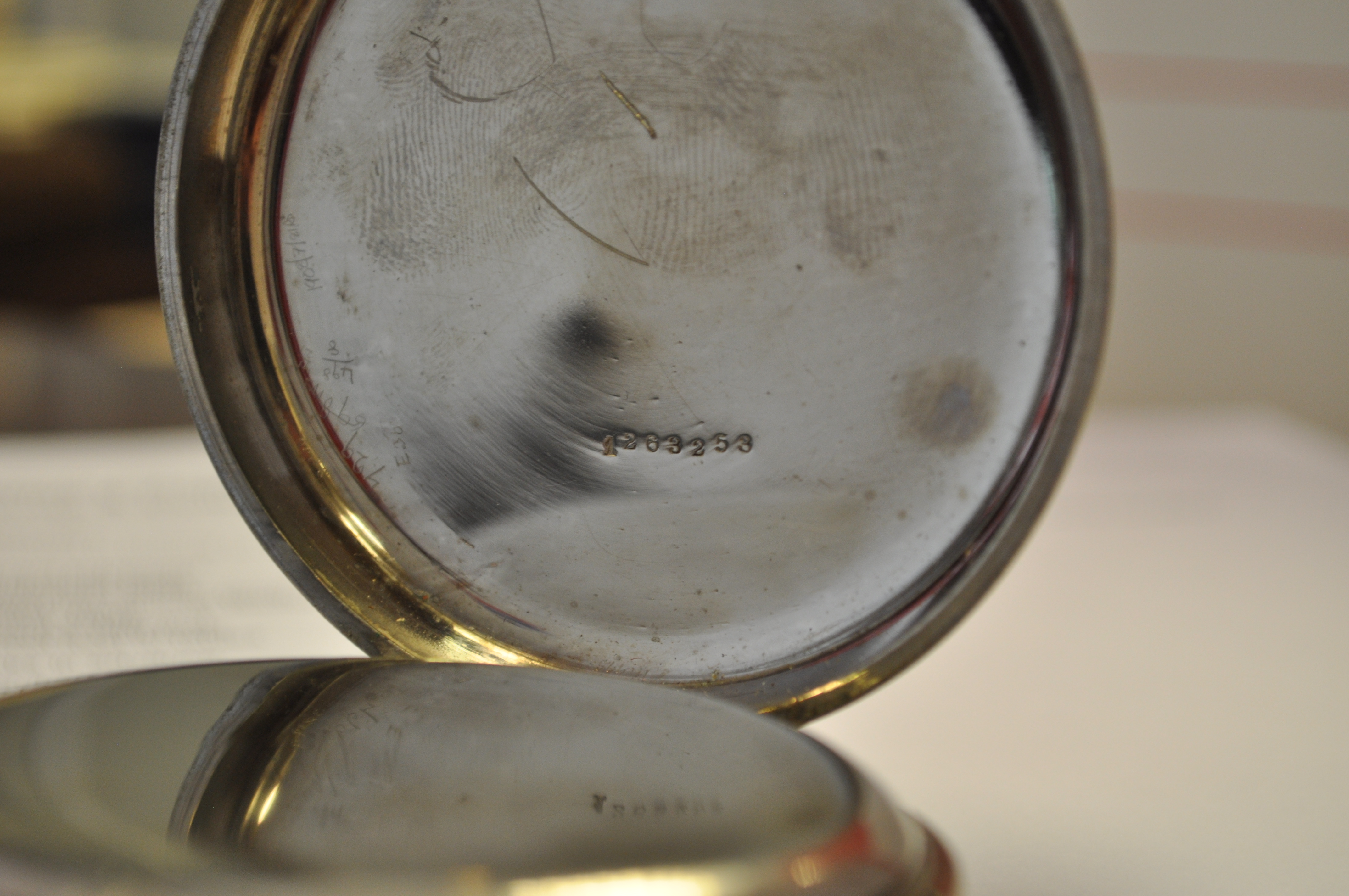 A Goliath pocket watch, the enamel dial with subsidiary second dial on stand, 18. - Image 6 of 7