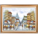 N Penit, oil on canvas, Parisian scene,