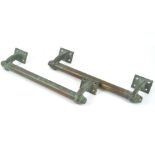 A pair of early 20th century Art Deco vintage architectural bronze pull handles,