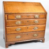 A George III oak bureau,