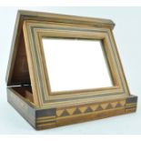 A 20th century marquetry dressing box, fitted with inset mirror, 28.5cm x 23.