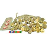 A collection of fifty military buttons,