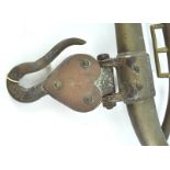 A pair of 'solid brass' 'double case' horse haines, with cast iron hook fittings,