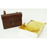 An Edwardian EPNS sandwich box, in fitted leather case,