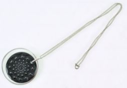 A large Lalique 'Black cactus medal' pendant with chain.