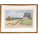 S R Micalski, barn at Witlingham, pastel on paper, signed lower right and dated 1982,