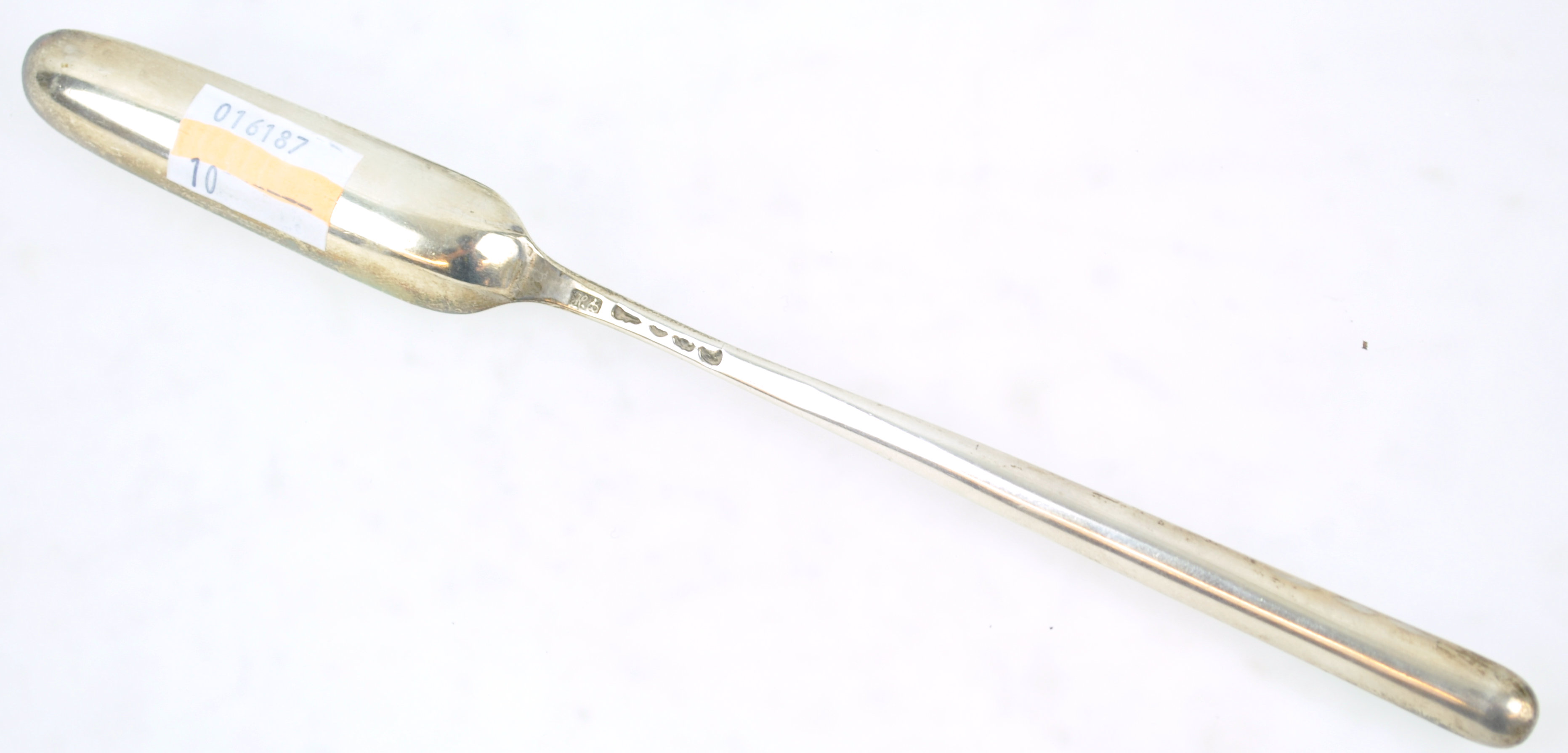A Hester Bateman silver marrow scoop, of traditional form, marks pressed from finishing rolling, - Image 3 of 4