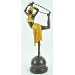 After Chiparus, a bronze figure of a dancer with a hoop,