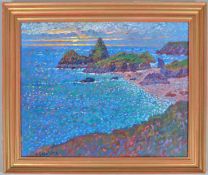 Paul Stephens, oil on panel, Kynance Cove, Cornwall, sere verso, 52.